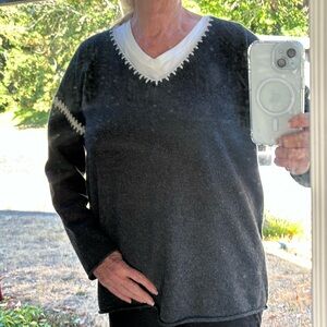 Johnny Was Cashmere Whip Stitch Pullover